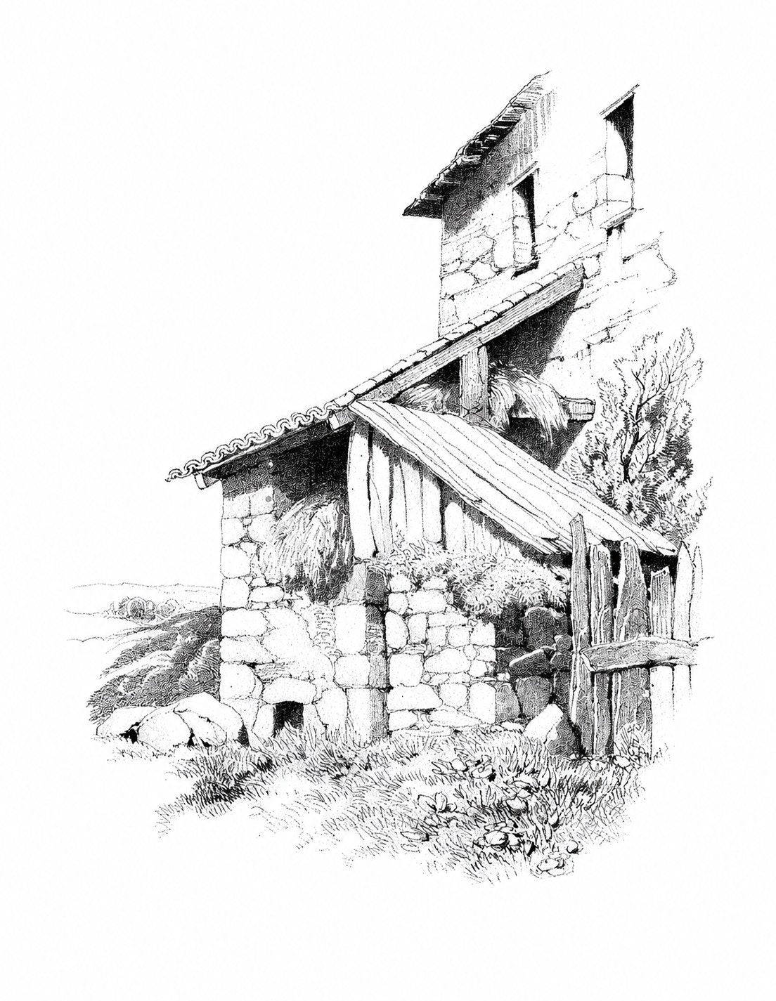 Historic architecture drawing study plate
