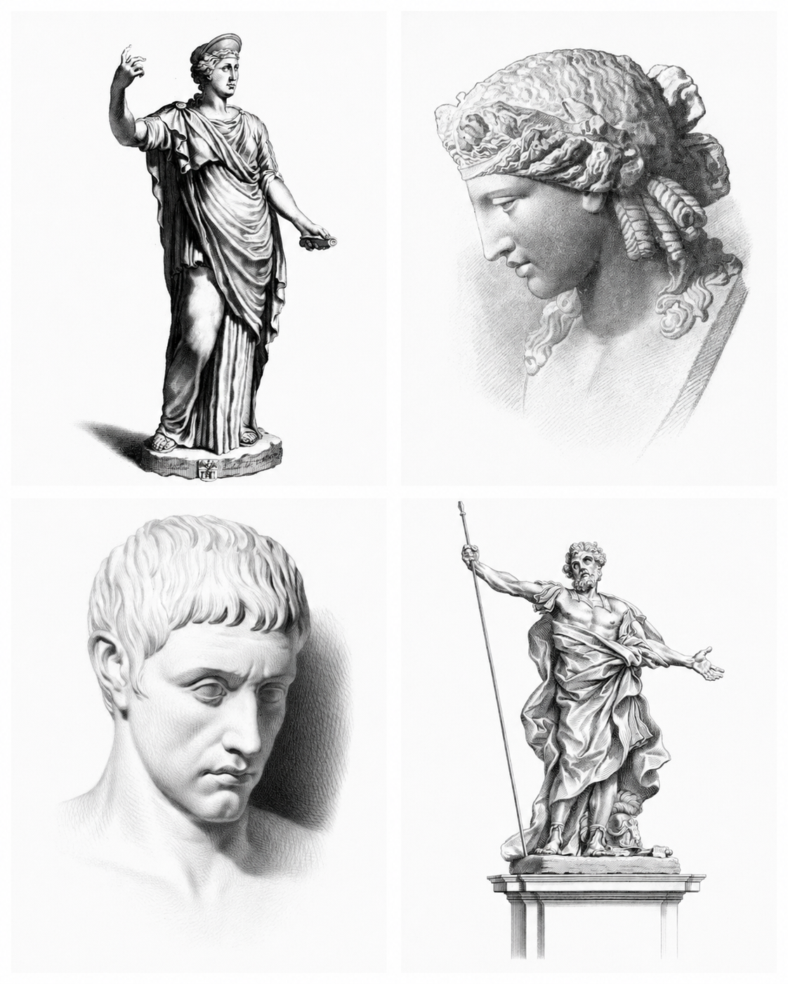 Bargue, Calame, Reverdin, Ducollet, Julien, Roman Sculptures