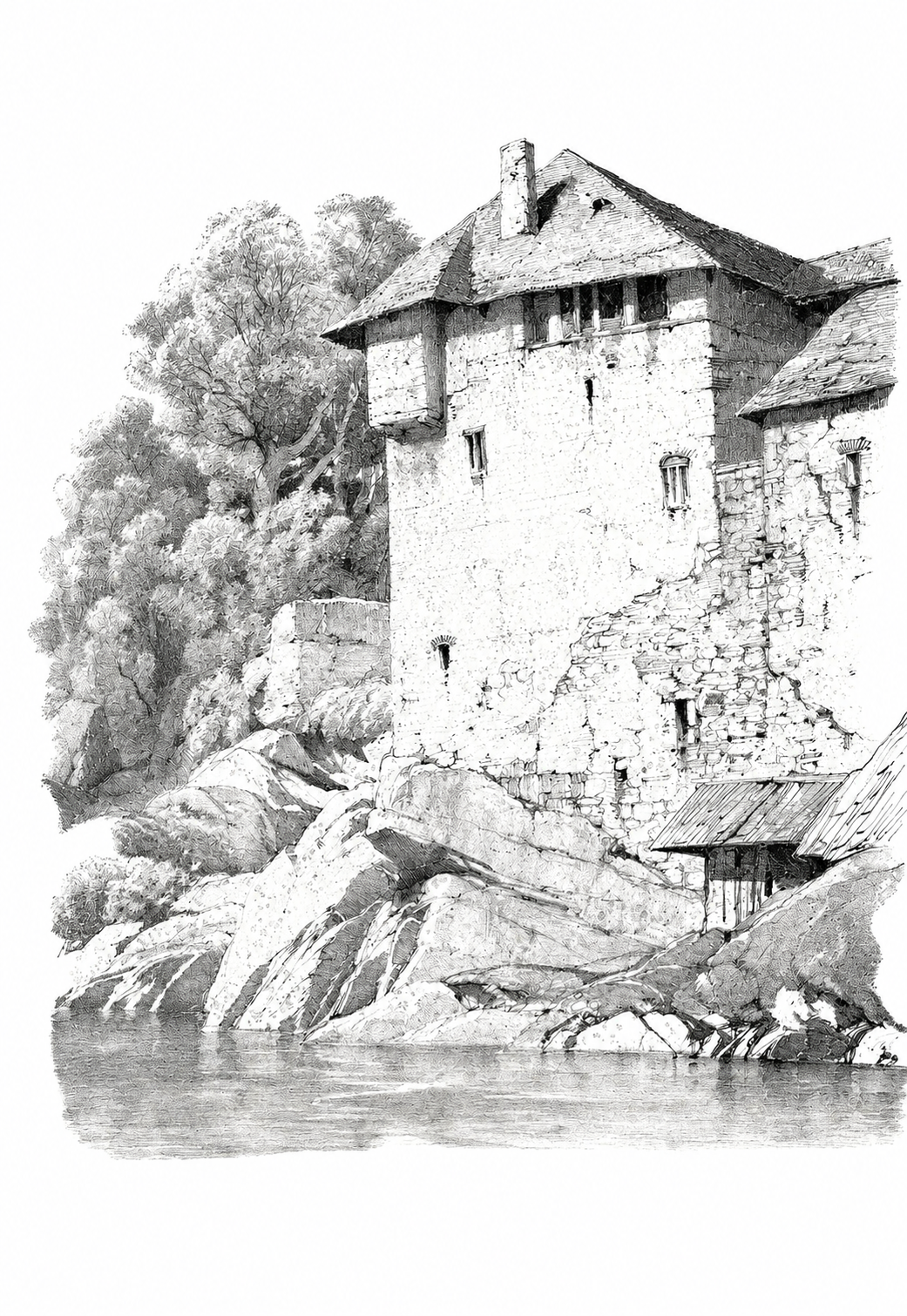 Calame tree/rock study